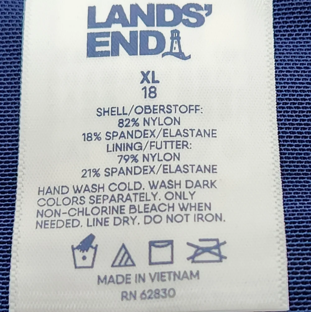 Lands' End Women's Banded Bikini Bottom with Tummy Control - Navy Blue XL
